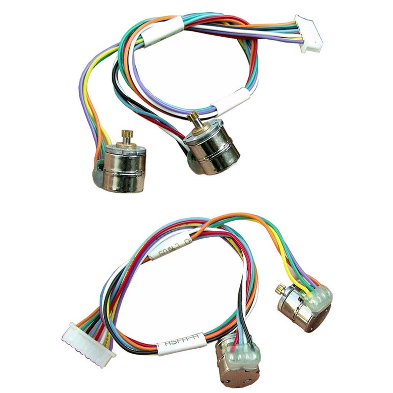 Abovehill محرك خطوة ميكرو 8 مم 10 زوج من Abovehill 2-مرحلة 4-أسلاك DC 5-6 فولت مع خط اتصال + تروس - Image 2